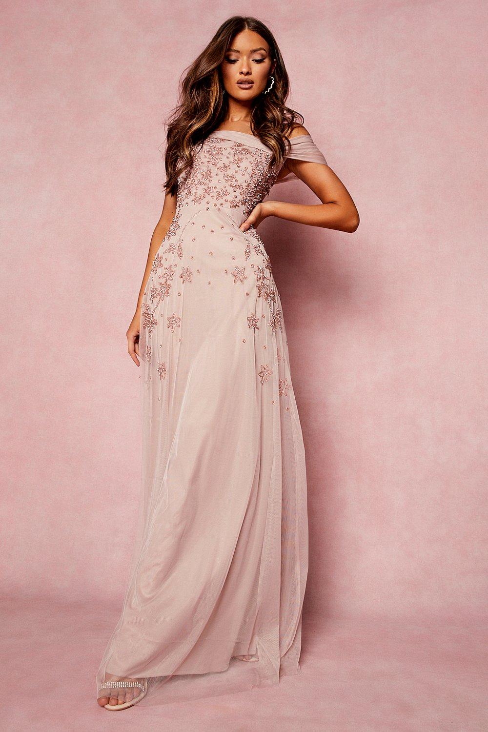 Boohoo pink bridesmaid on sale dresses